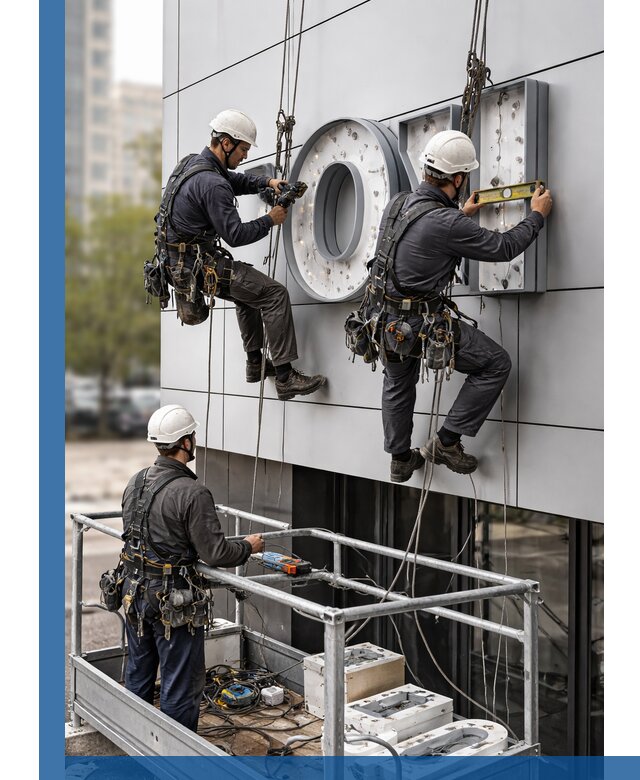 Профессиональный монтаж световых букв в Карталах под ключ