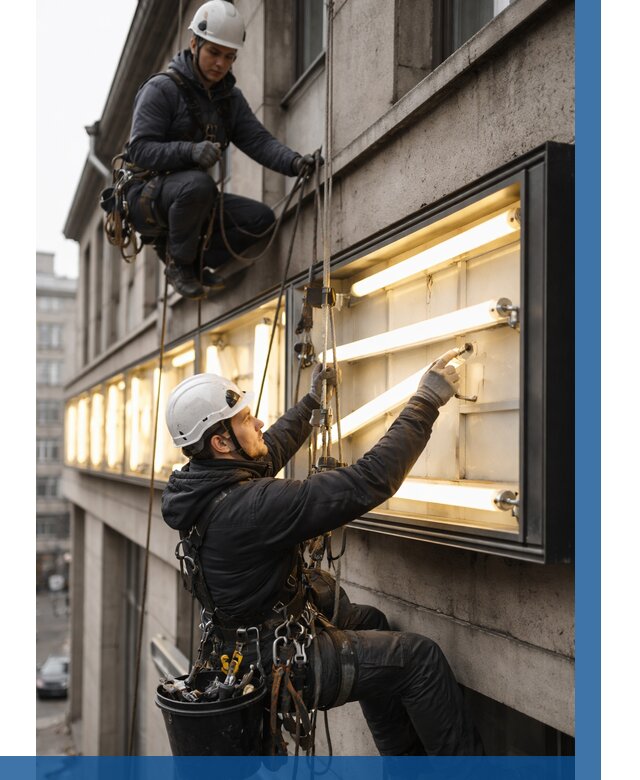 Замена ламп в вывеске в Карталах под ключ от 3651 р. | ВЫСОТНИК-Крт