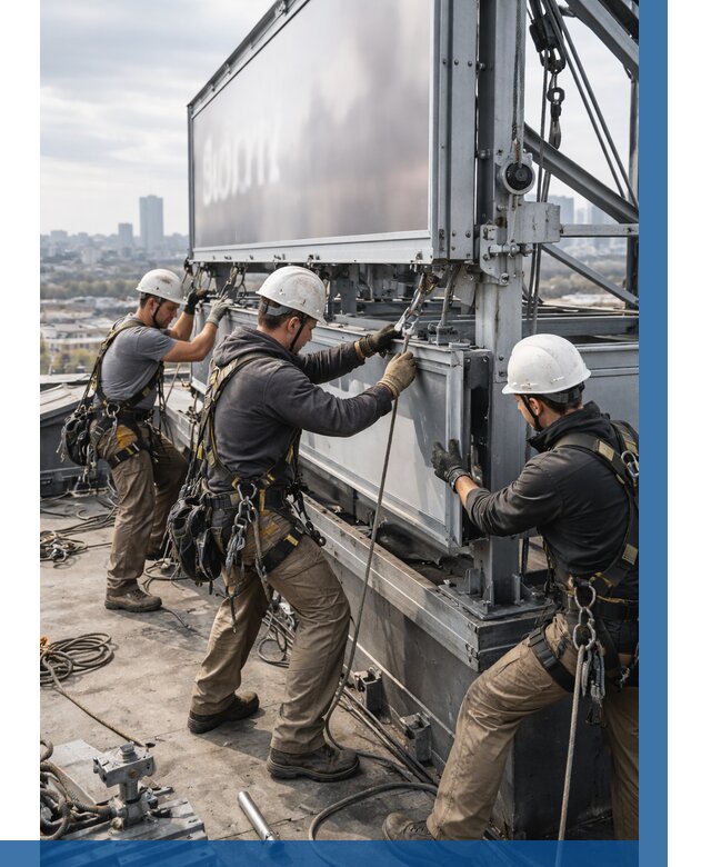 Монтаж крышной рекламной конструкции в Карталах от 62586 р.|ВЫСОТНИК-Крт