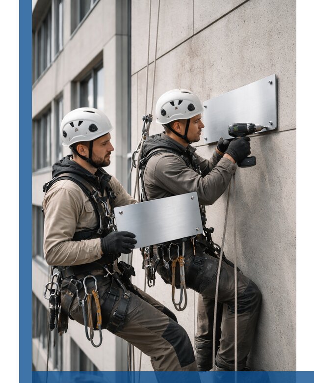 Монтаж табличек и указателей в Карталах для зданий и сооружений