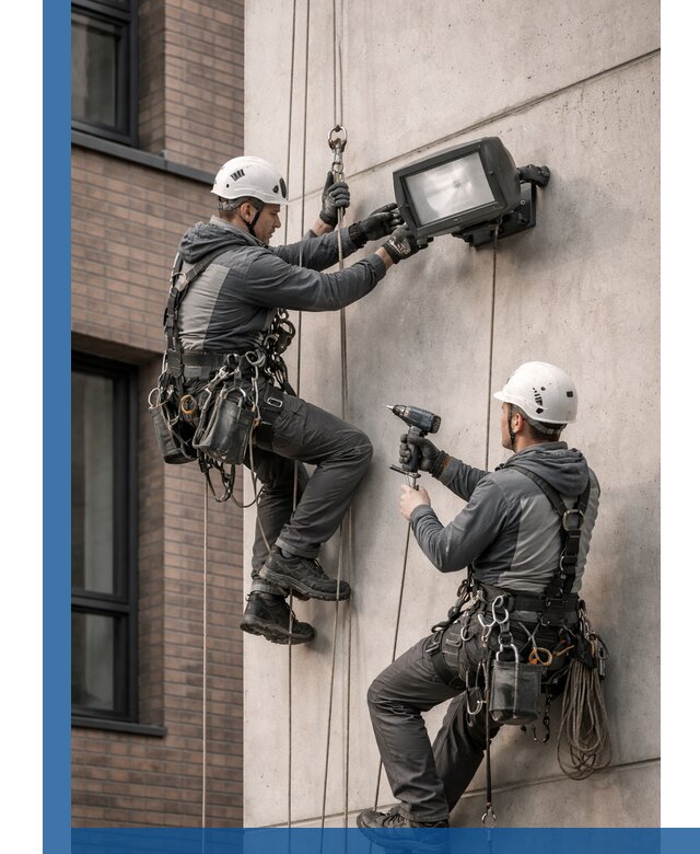 Профессиональный монтаж фасадных прожекторов в Карталах под ключ