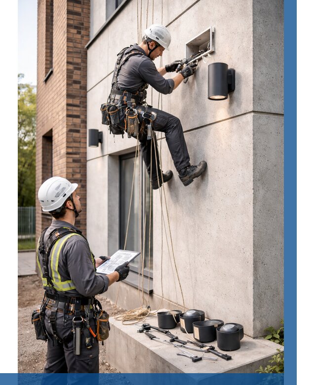 Монтаж фасадного освещения в Карталах от 2608 р. | ВЫСОТНИК-Крт