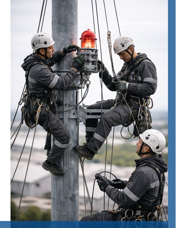 Монтаж заградительных огней в Карталах от 8866 р. | ВЫСОТНИК-Крт