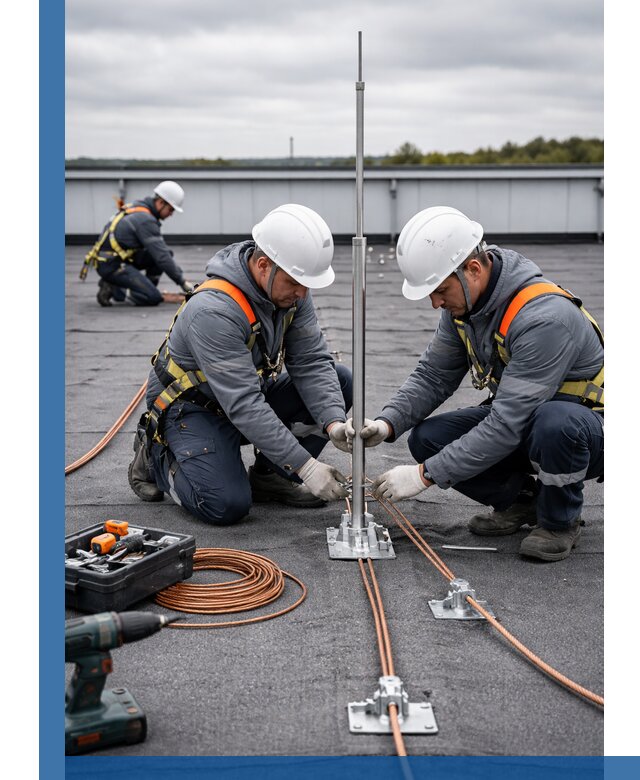 Монтаж молниезащиты на кровле в Карталах под ключ с гарантией