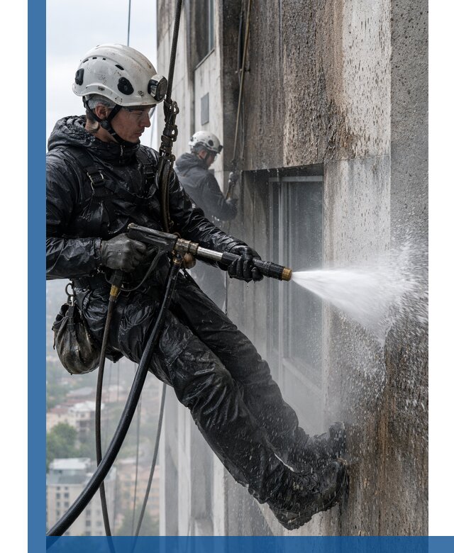 Гидроструйная очистка фасадов и конструкций в Карталах