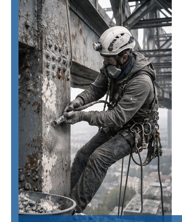 Удаление старой краски с металлических конструкций в Карталах