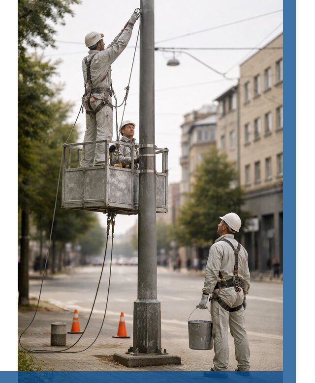 Покраска опор освещения в Карталах от 5216 р. | ВЫСОТНИК-Крт