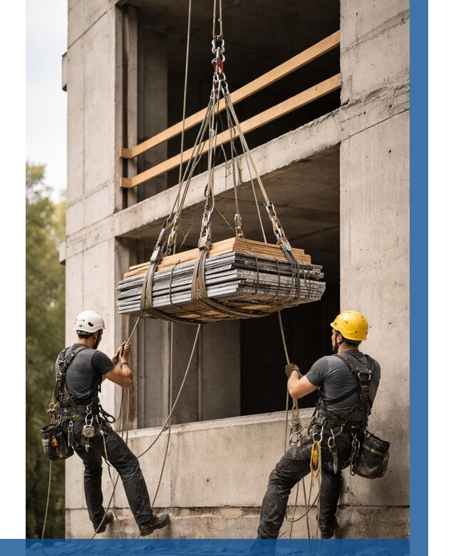 Подъем материала на этаж веревками в Карталах от 1565 р. | ВЫСОТНИК-Крт