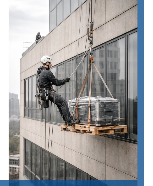 Спуск груза по фасаду в Карталах от 3651 р. | ВЫСОТНИК-Крт