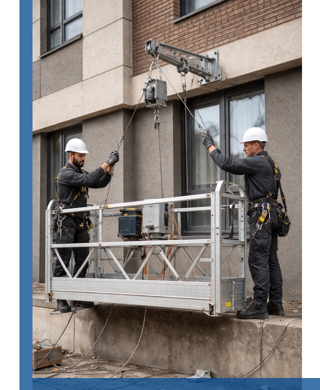 Монтаж и подъем фасадной люльки в Карталах с гарантией безопасности