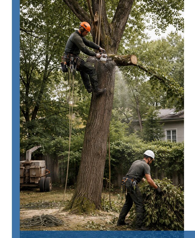 Кронирование деревьев в Карталах, безопасная высотная обрезка