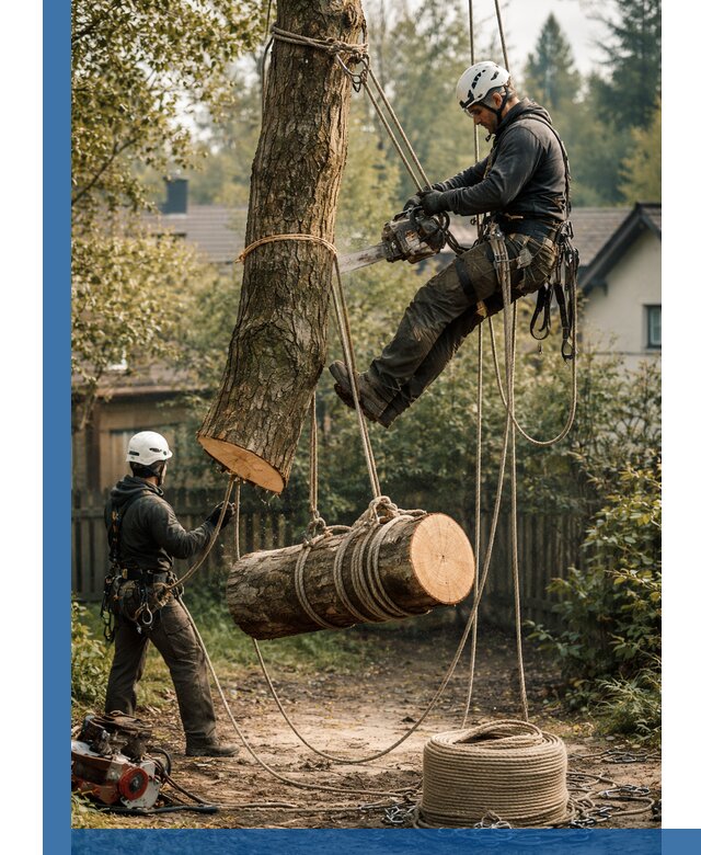 Валка деревьев частями в Карталах, безопасно и аккуратно