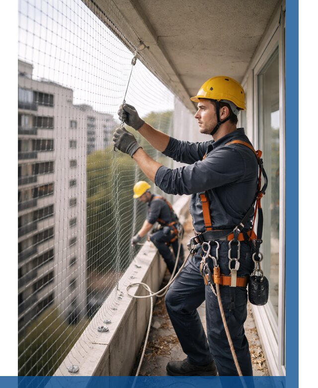 Монтаж сетки от птиц в Карталах от 4694 р. | ВЫСОТНИК-Крт